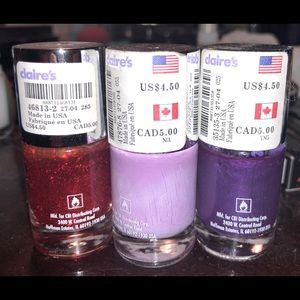 Claire’s nail polishes